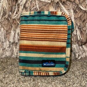 Kavu Striped Canvas Zip Wallet